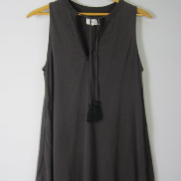 Lou and Grey  Womens S Tunic Shift Dress Sleeveless Tassels Gray Embroidered - Picture 8 of 11